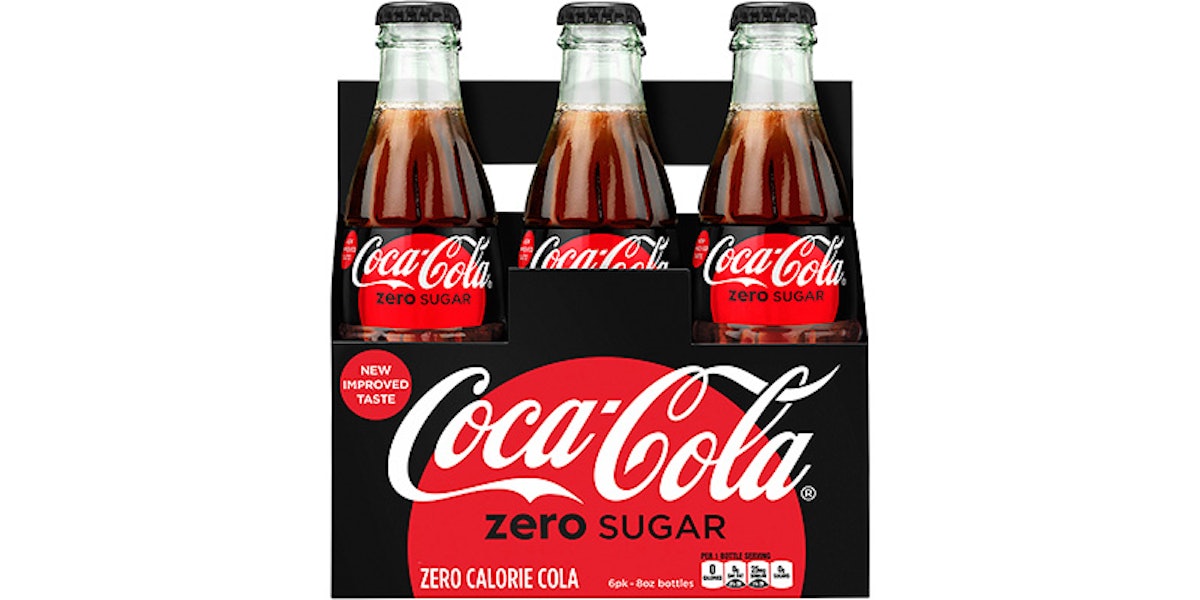 Coca-Cola Cola, Zero Calorie, Zero Sugar, 6 Pack