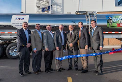 Dairy Farmers of America celebrates the opening of DFA Garden City, a new, state-of-the-art ingredients plant located in Southwest Kansas. Pictured from left to right: Alan Low, SVP of Shambaugh & Son, Dan Senestraro, farmer investor and member of DFA’s Board of Directors, Randy Mooney, Chairman, DFA’s Board of Directors, Rick Smith, President and CEO at DFA, Melvin Dale, Mayor, Garden City, Kan., Sam Brownback, Governor of Kansas, Alan McEntee, Program Manager, DFA Garden City.