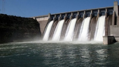 Although most energy in the United States is produced by fossil-fuel and nuclear power plants, hydroelectricity is still important to the nation. Nowadays, huge power generators are placed inside dams. Water flowing through the dams spin turbine blades (made out of metal instead of leaves) which are connected to generators. Power is produced and is sent to homes and businesses. (U.S. Geological Survey)