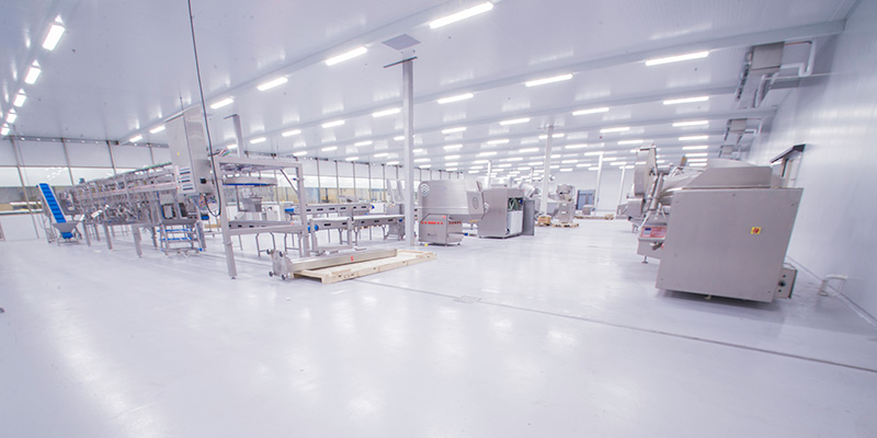 Having the right slip-resistant, easy-to-clean, USDA-compliant flooring helps support Good Manufacturing Practices in this commercial food operation. (Photo courtesy of Florock Polymer Flooring)