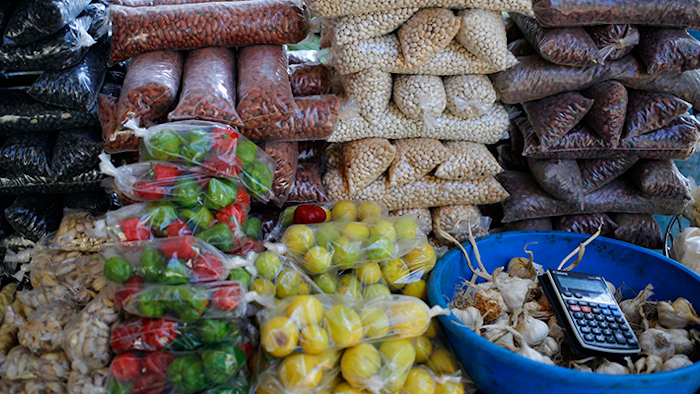 Local vegetables are on display for sale at a food shop in Havana, Cuba, Thursday, Nov. 8, 2018. Entrepreneurs from the United States’ agricultural sector have arrived in Cuba to promote business between the two countries. (AP Photo/Desmond Boylan)