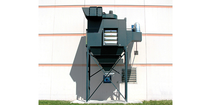 An outdoor collector with explosion venting