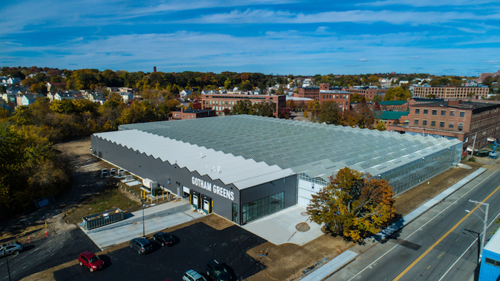 The new 100,000 square foot, high-tech urban greenhouse is Gotham Greens’ first greenhouse in New England and seventh greenhouse nationwide.