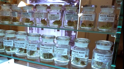 This Nov. 25, 2019 photo shows marijuana on display at Arbors Wellness in the medical marijuana shop in Ann Arbor, MI.