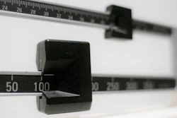 This April 3, 2018 photo shows a closeup of a beam scale in New York. A report released on Wednesday, Dec. 18, 2019 says nearly half of American adults will be obese within a decade and one-quarter will be severely so.