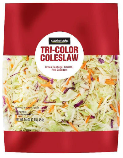 Bag Label Marketside Tricolor Colorfadfsul Coleslaw Net Wt 16oz