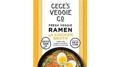 Label Ceces Veggie Co Veggie Ramen With Chicken Brotha