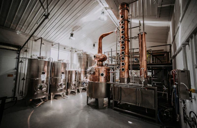 The Black Cow Distillery in Beaminster, south England in April 2017.