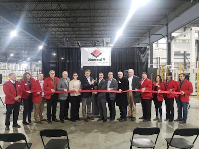 In the photo: Individuals in red coats are Cedar Rapids Metro Economic Alliance Ambassadors. Pictured L-R, following the ambassadors on the left: Doug Neumann, Executive Director, Cedar Rapids Metro Economic Alliance; Cedar Rapids City Council Member Ashley Vanorny; Jamie Dolynchuk, Vice President, Cargill Health Technologies; Mike Goble, Global Managing Director, Diamond V; Cedar Rapids Mayor Brad Hart; Cedar Rapids City Council Member Scott Olson; Cedar Rapids City Council Member Overland.