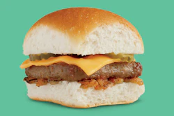White Castle's Impossible Slider with dairy-free cheddar cheese.