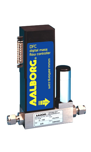 Model DFC Digital Mass Flow Controllers allow users to program, record, analyze, and control flow rates of various gases with a computer via an RS-485 interface.