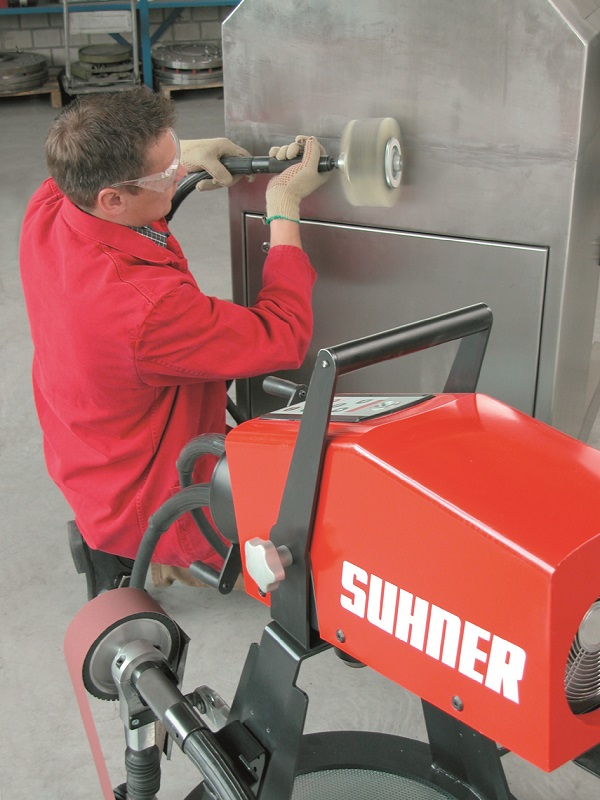 The Suhner Rotomax flex shaft power unit allows a variety of machining operations on a single station, with interchangeable hand pieces available to do the job.