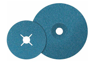 The new Topcut sanding disc from Walter Surface Technologies has a new formulation of blue zirconium grain blend.