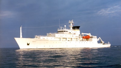 In this undated file photo, the USNS Bowditch, a T-AGS 60 Class Oceanographic Survey Ship, sails in open water. China has returned to the U.S. an unmanned underwater drone the Chinese Navy seized unlawfully last week in international waters, the Pentagon said in a statement. China's defense ministry said it handed the drone back after 'friendly consultations.'