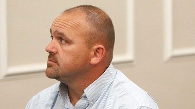 In a May 22, 2015 file photo, Gilbert 'Toby' Curtsinger sits Franklin County Circuit Court in Frankfort, Ky. Curtsinger, accused as the ringleader of the operation that stole bourbon from a pair of Kentucky distilleries, pleaded guilty Wednesday, Sept. 20, 2017, to charges including theft by unlawful taking and receiving stolen property. The one-time Buffalo Trace distillery employee faces up to 15 years in prison.