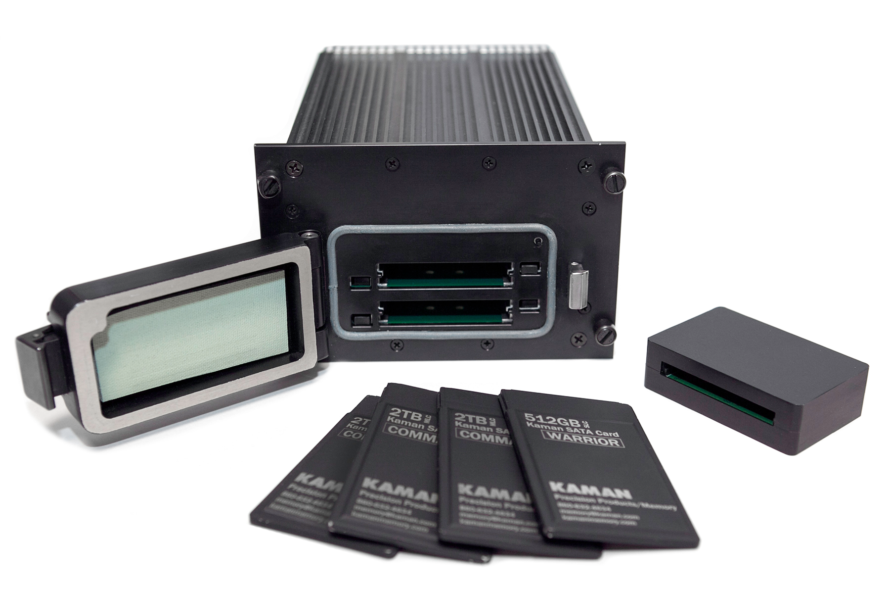 The AMADEUS includes the Model 9740 Multi-Port data transfer unit which includes four removable memory cards (RMC) and a mini-Ground Station Adapter (GSA).