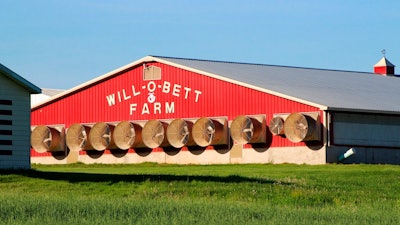 In this May 21, 2018 photo, a barn that can hold up to 4,800 hogs sits at the Will-O-Bett Farm outside Berwick, Pa. Residents who complain about foul smells from the hog operation have taken their fight to the Pennsylvania Supreme Court.