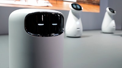 The Bot Air air filtering robot is on display in the Samsung booth at CES International, Tuesday, Jan. 8, 2019, in Las Vegas.