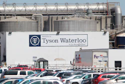 This undated photo shows a Tyson Fresh Meats plant in Waterloo, IA. On Friday, April 17, more than a dozen Iowa elected officials asked Tyson to close the pork processing plant because of the spread of the coronavirus among its workforce of nearly 3,000 people.