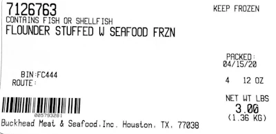 Flounder Stuffed W Seafood Frzn, Item Number 7126763