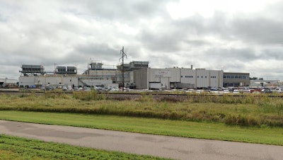 A street view of JBS' Worthington, MN pork processing plant.