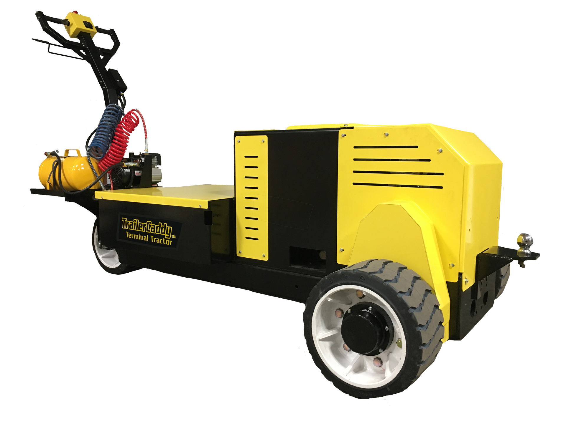 The battery-powered TrailerCaddy Terminal Tractor from DJ Products.