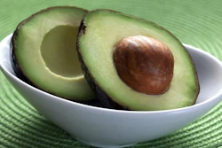 An avocado in Cranfield University's Plant Science Laboratory, Cranfield, U.K.