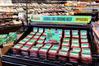 A display of Impossible Burger product at a Wegmans store.