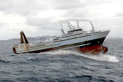 American Seafoods Company's American Dynasty fishing vessel, which measures 272 feet in length.