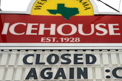 A sign outside the West Alabama Icehouse bar in Houston, June 29, 2020.