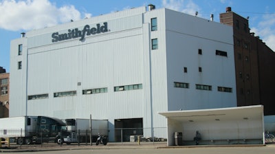 This April 8, 2020 photo shows the Smithfield pork processing plant in Sioux Falls, SD.