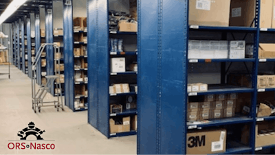 Racks of product in the ORS Nasco's Houston distribution center.