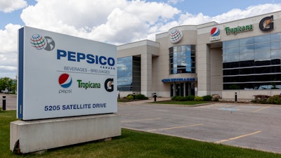 A ground sign outside of Pepsico Beverages Canada in Mississauga, Ontario.