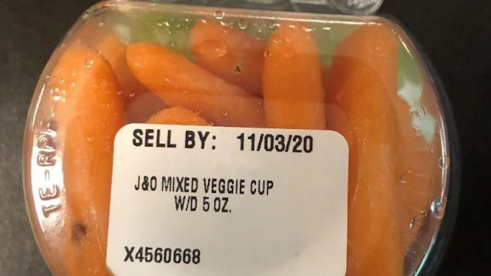 Bottom Label, Mixed Veggie Cup With Dip