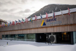 Exterior view of the congress center in Davos, Switzerland on Monday, Jan. 25.