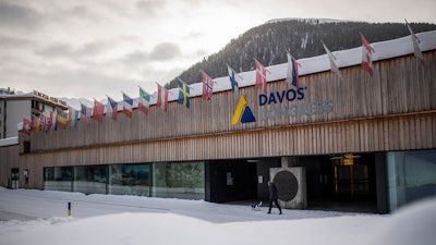 Exterior view of the congress center in Davos, Switzerland on Monday, Jan. 25.