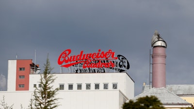 This Oct. 30, 2012 file photo, shows the Budejovicky Budvar brewery, in Ceske Budejovice, Czech Republic.