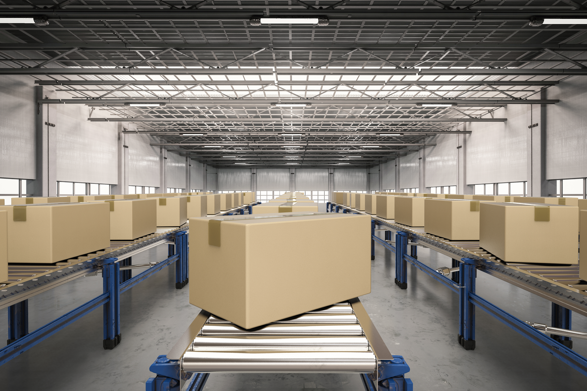 Boxes On Conveyor Belt