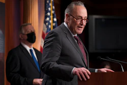Senate Majority Leader Chuck Schumer, D-N.Y., at a news conference at the Capitol in Washington, Feb. 2, 2021.