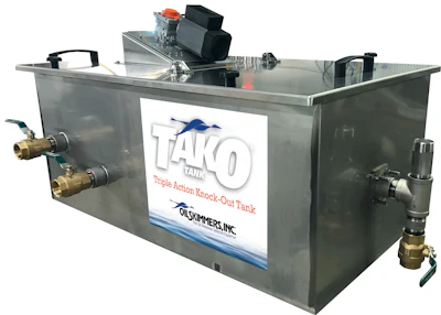 Oil Skimmers, Inc. has invented a unique oil-water separator that features Triple Action Knockout (TAKO), which quickly reduces initial oil levels while providing effective oil separation and active oil removal in a single comprehensive system.