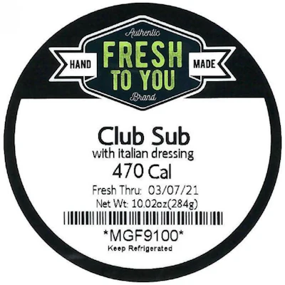 Photo 8 – Labeling Fresh To You Club Sub With Italian Dressing