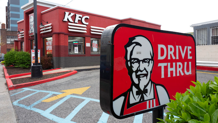 A KFC restaurant is seen open on April 21 in New York.