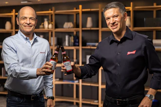 AB InBev CEO Carlos Brito (left) and North America Zone president Michel Doukeris (right)