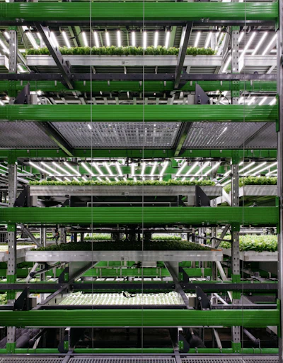 Bowery Farming produce grows in an indoor, controlled environment at their Nottingham, MD location. Photo Credit: Victor Llorente for Bowery Farming.