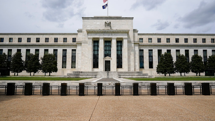 In this May 4, 2021, file photo is the Federal Reserve in Washington. The Federal Reserve's latest nationwide business survey found that the economy strengthened further in late May and early June, despite supply-chain bottlenecks that led to price hikes. The Fed said Wednesday, July 14, 2021 that seven of its 12 regional bank districts reported strong price increases, with the other five reporting moderate gains in prices.
