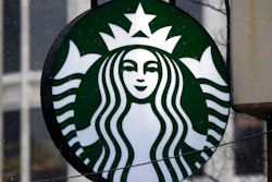 This March 14, 2017, file photo shows the Starbucks logo on a shop in downtown Pittsburgh.