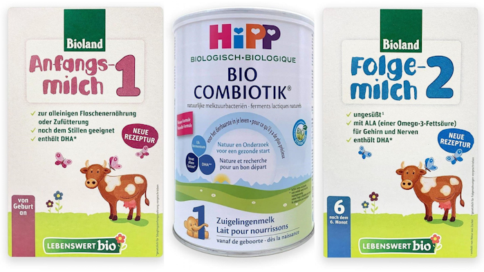 Labeling, Bioland Anfangs Milch 1