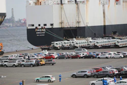 In this Sept. 29, 2020, file photo, cars wait to be exported at Yokohama port, near Tokyo. Japan's exports in July jumped 37% from a year ago, the government said Wednesday, Aug. 18, 2021, highlighting an overseas recovery from the coronavirus pandemic.