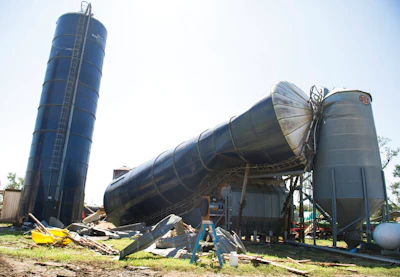 Damage to Wellacrest Farms is shown after a tornado passed through the area earlier in Mullica Hill, NJ on Sept. 2.