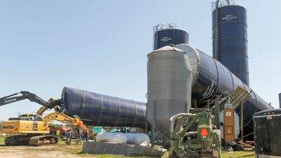 Damage to Wellacrest Farms is shown after a tornado passed through the area earlier in Mullica Hill, NJ on Sept. 2.